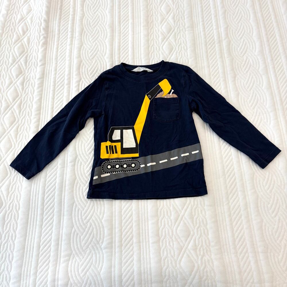 H&M Construction Truck Long Sleeve Tee Size 2-4Y